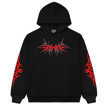 Scarlet Inferno White Oversized Hoodie