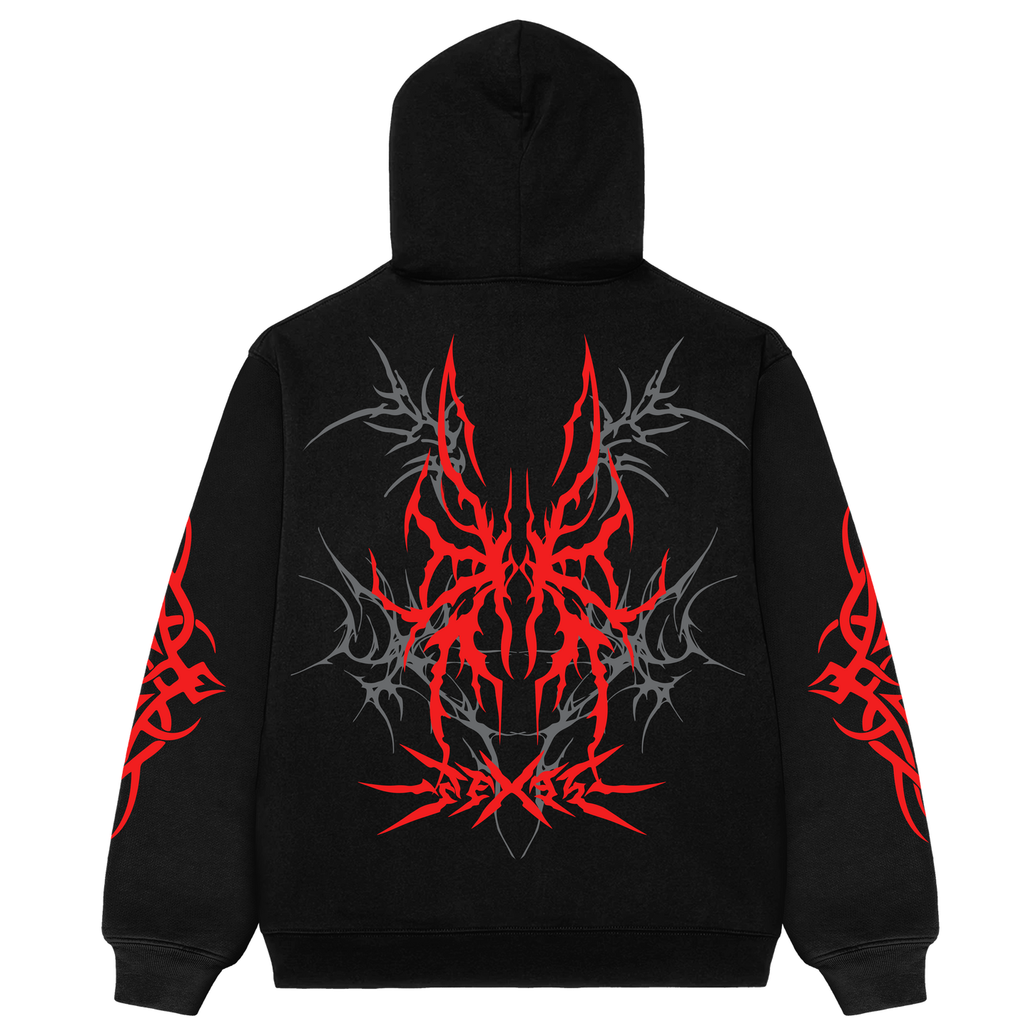 Scarlet Inferno White Oversized Hoodie