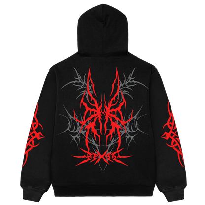 Scarlet Inferno White Oversized Hoodie