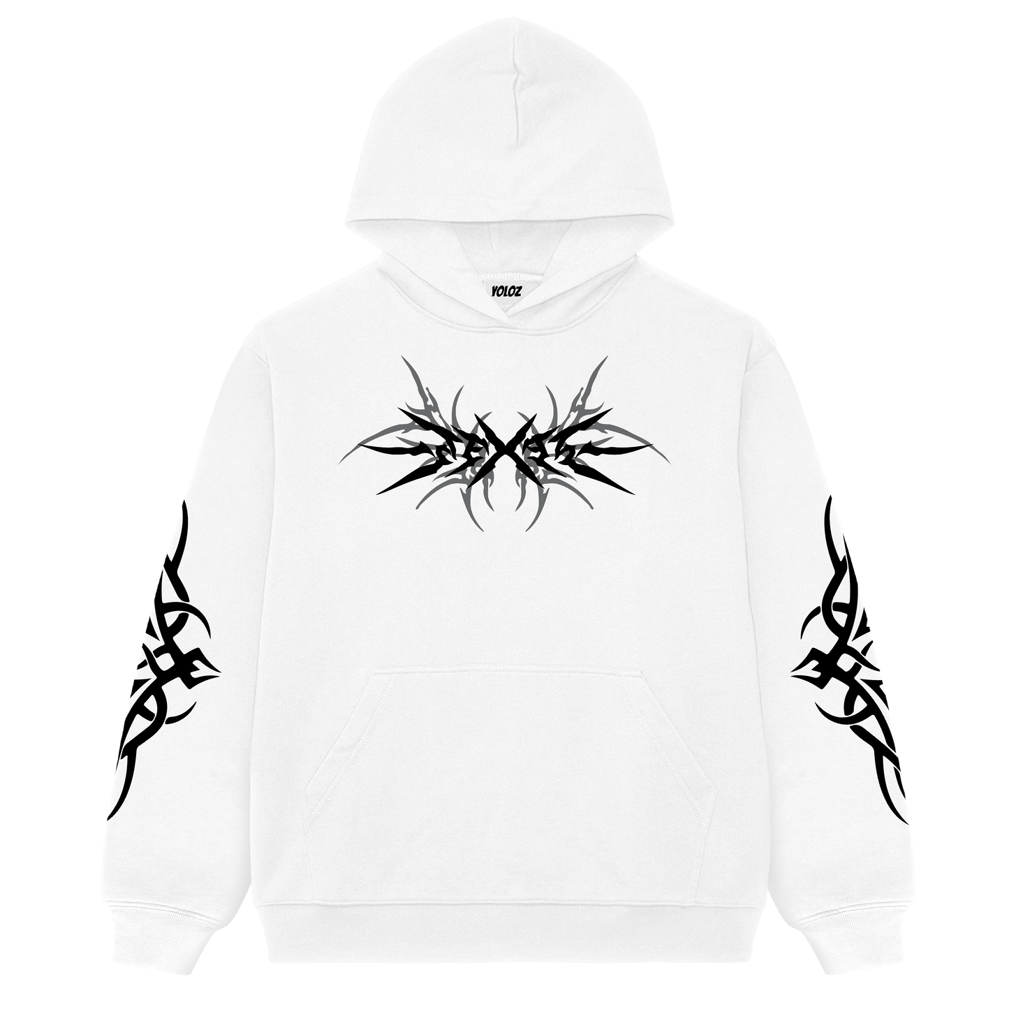 Scarlet Inferno Black Oversized Hoodie