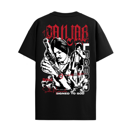 MOOSE THE LEGEND BLACK REGULAR FIT T-SHIRT