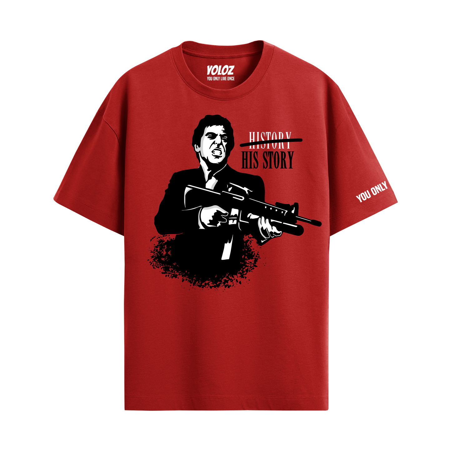 HIS STORY RED OVERSIZED T-SHIRT