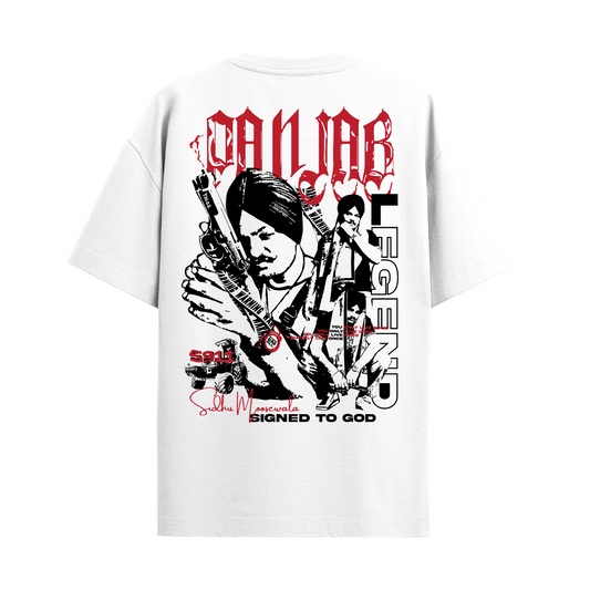 MOOSE THE LEGEND WHITE OVERSIZED T-SHIRT