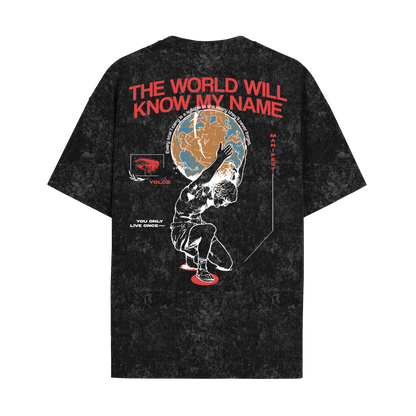 THE WORLD ACID WASH OVERSIZED T-SHIRT
