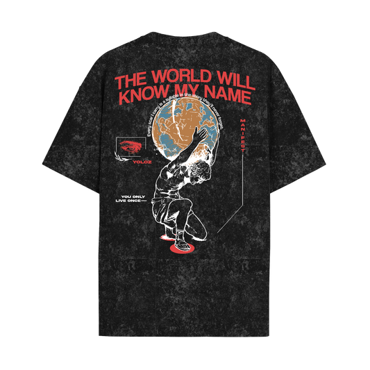 THE WORLD ACID WASH OVERSIZED T-SHIRT