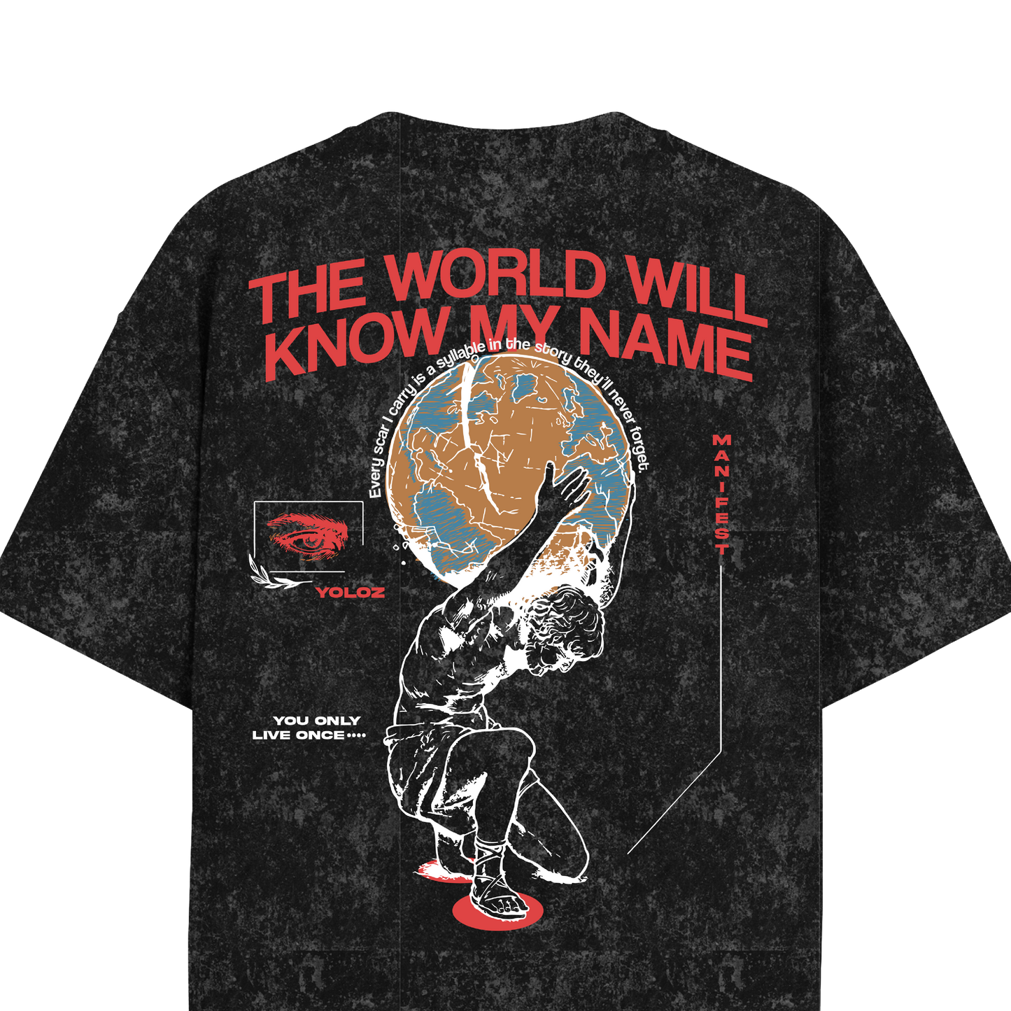 THE WORLD ACID WASH OVERSIZED T-SHIRT