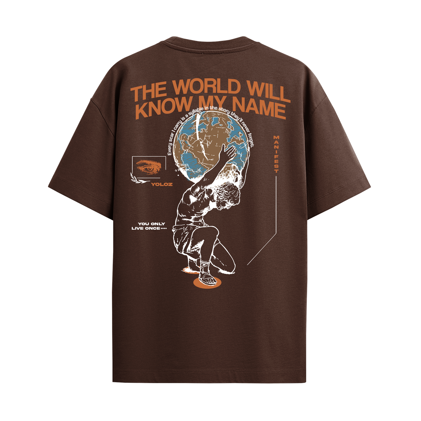 THE WORLD BROWN OVERSIZED T-SHIRT