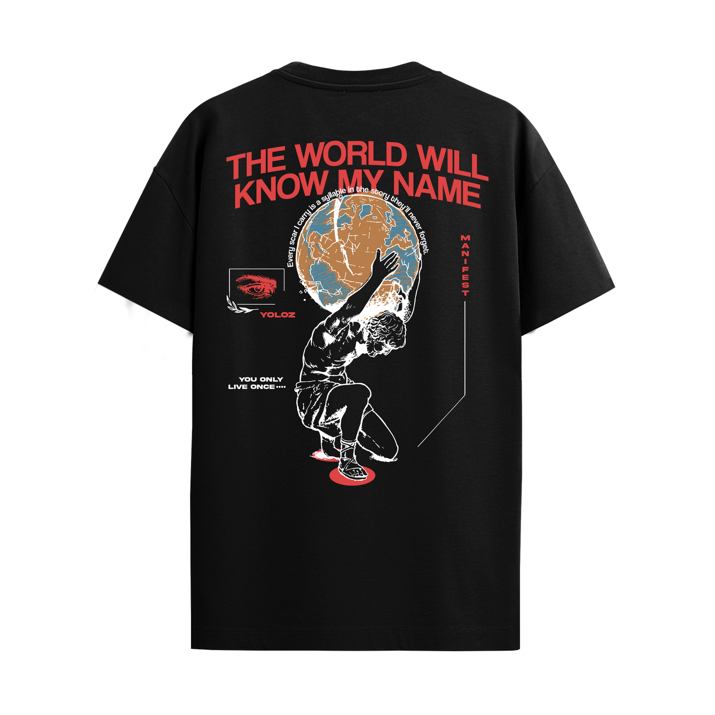 THE WORLD BLACK REGULAR FIT T-SHIRT