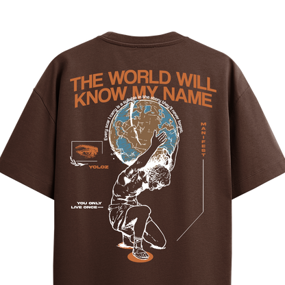 THE WORLD BROWN OVERSIZED T-SHIRT