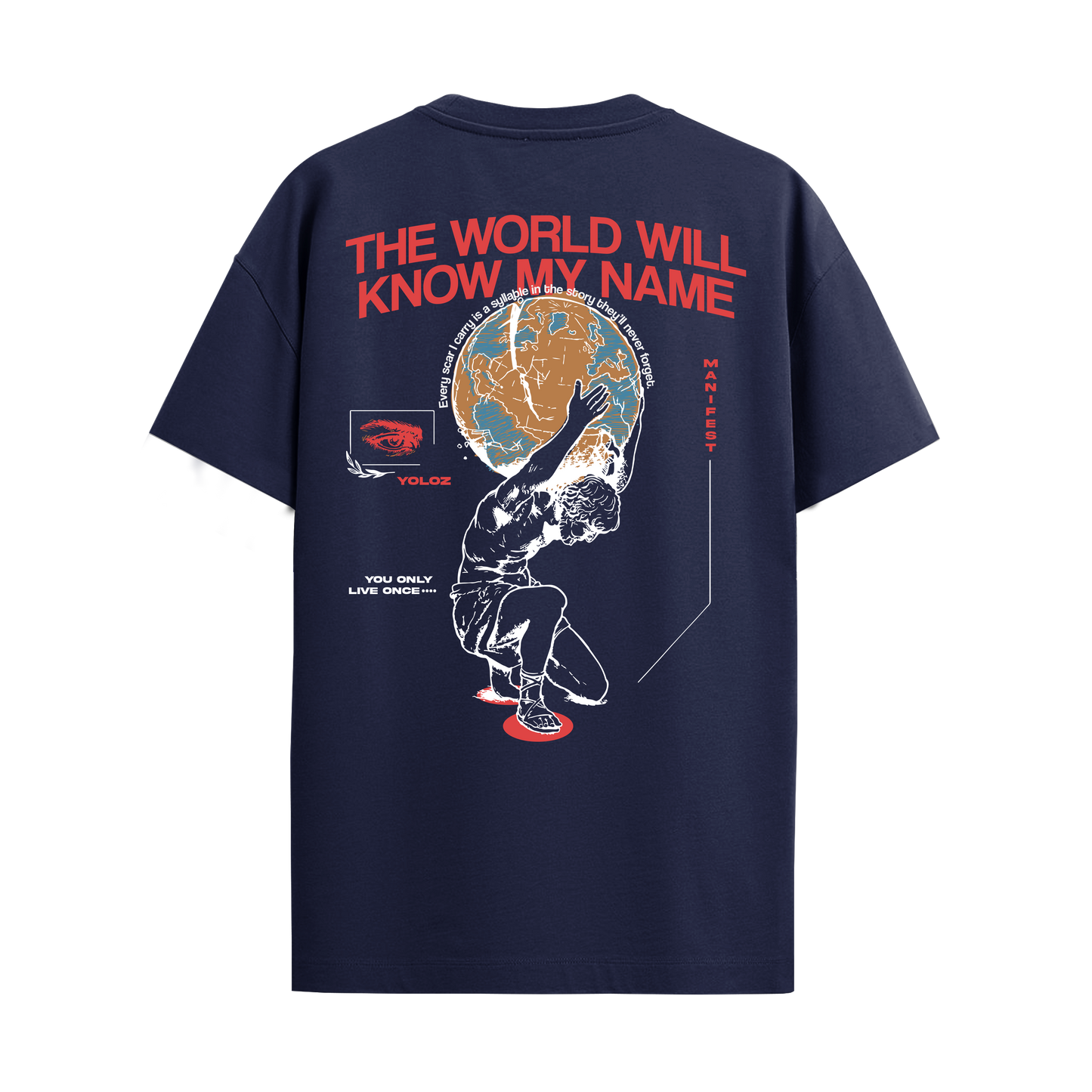 THE WORLD NAVY BLUE REGULAR FIT T-SHIRT