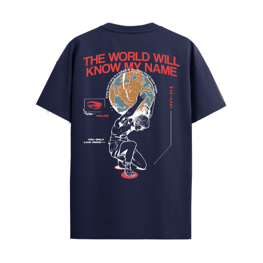 THE WORLD NAVY BLUE REGULAR FIT T-SHIRT