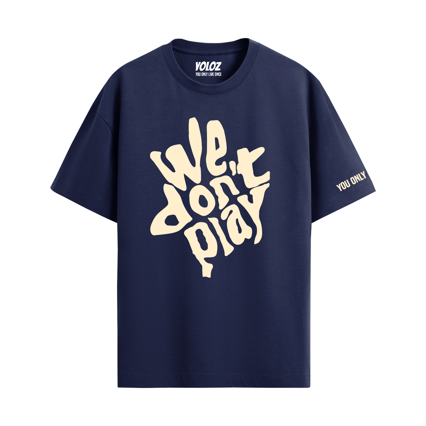 WE DON'T PLAY NAVY BLUE OVERSIZED T-SHIRT