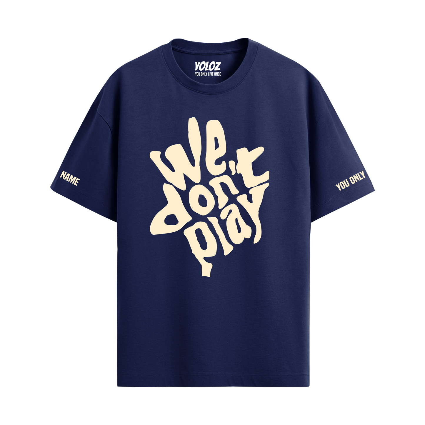 WE DON'T PLAY NAVY BLUE OVERSIZED T-SHIRT