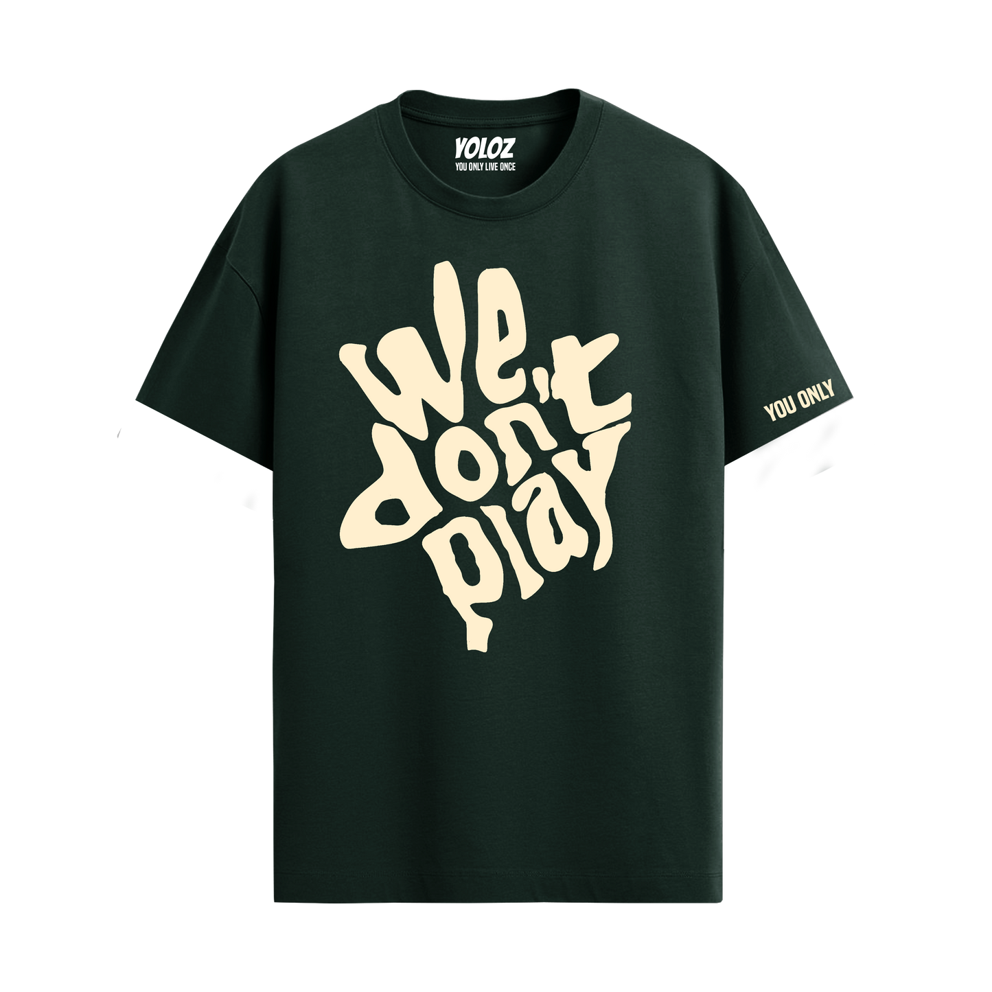 WE DON'T PLAY BOTTLE GREEN REGULAR FIT T-SHIRT