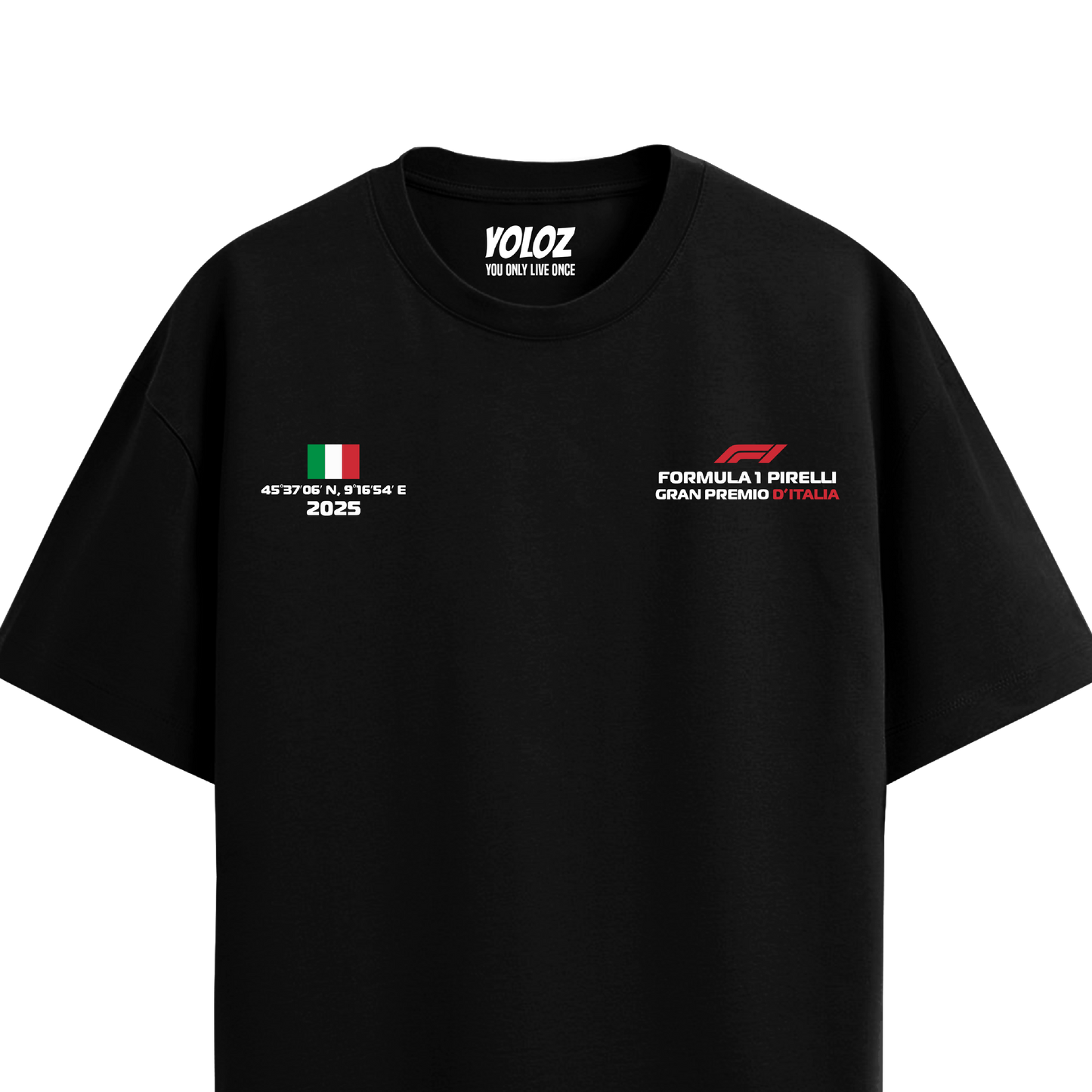 Monza Italy Oversized Tee – Black