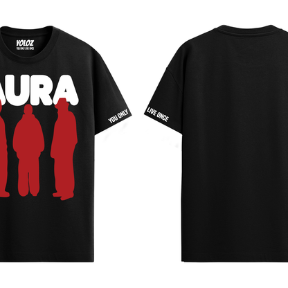 AURA BLACK REGULAR FIT T-SHIRT