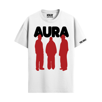 AURA WHITE REGULAR FIT T-SHIRT