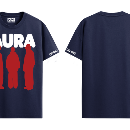 AURA NAVY BLUE REGULAR FIT T-SHIRT