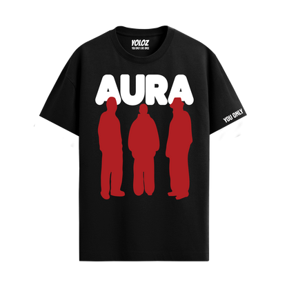 AURA BLACK REGULAR FIT T-SHIRT