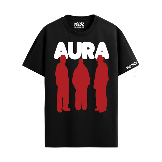 AURA BLACK REGULAR FIT T-SHIRT