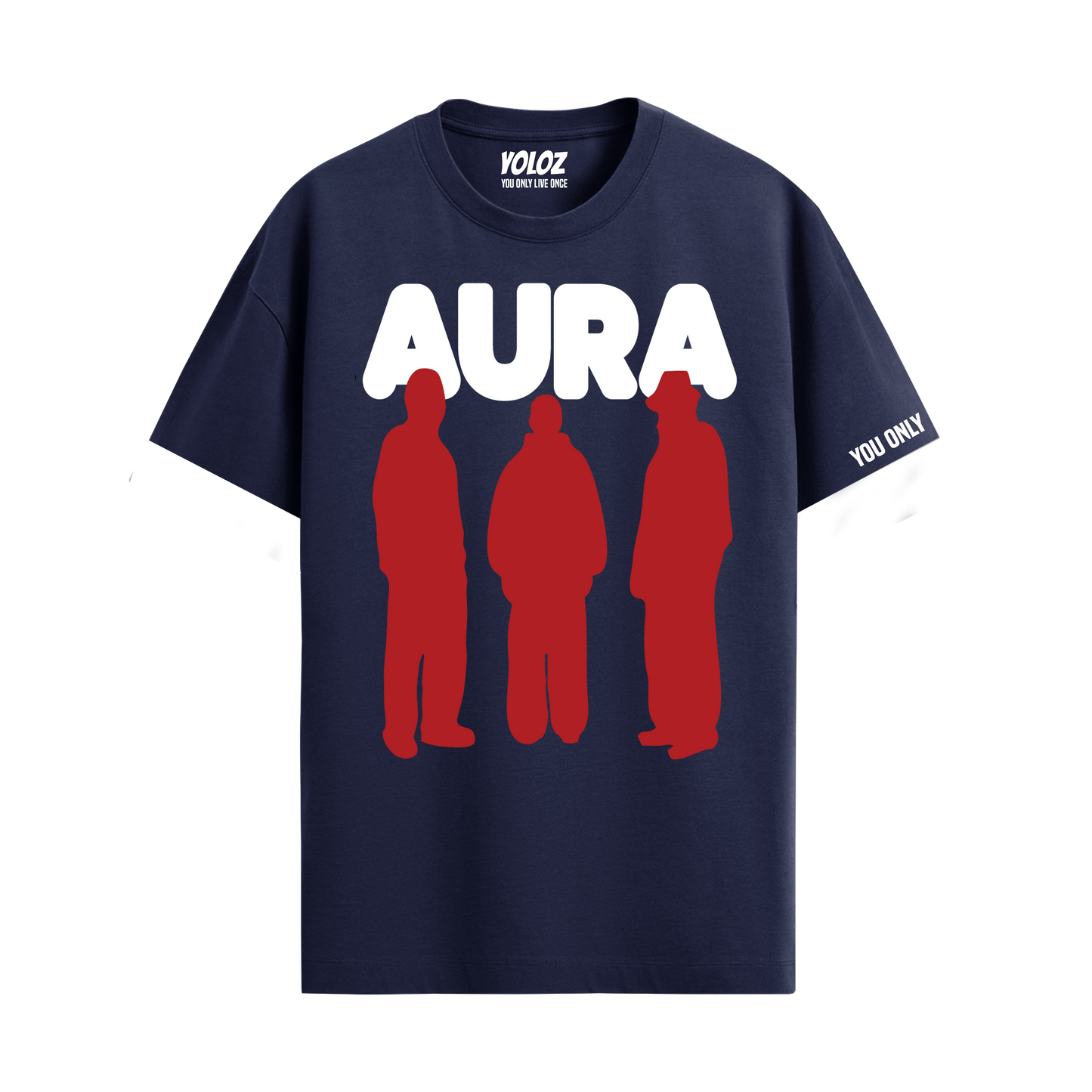 AURA NAVY BLUE REGULAR FIT T-SHIRT