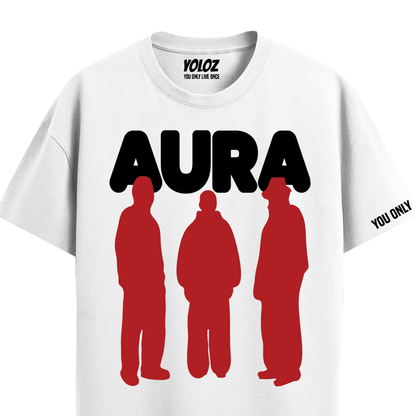AURA WHITE REGULAR FIT T-SHIRT