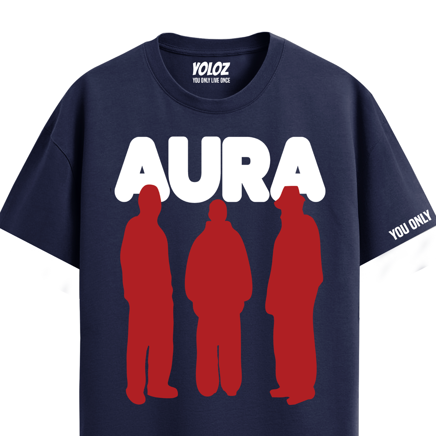 AURA NAVY BLUE REGULAR FIT T-SHIRT
