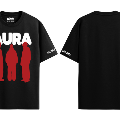 AURA BLACK OVERSIZED T-SHIRT