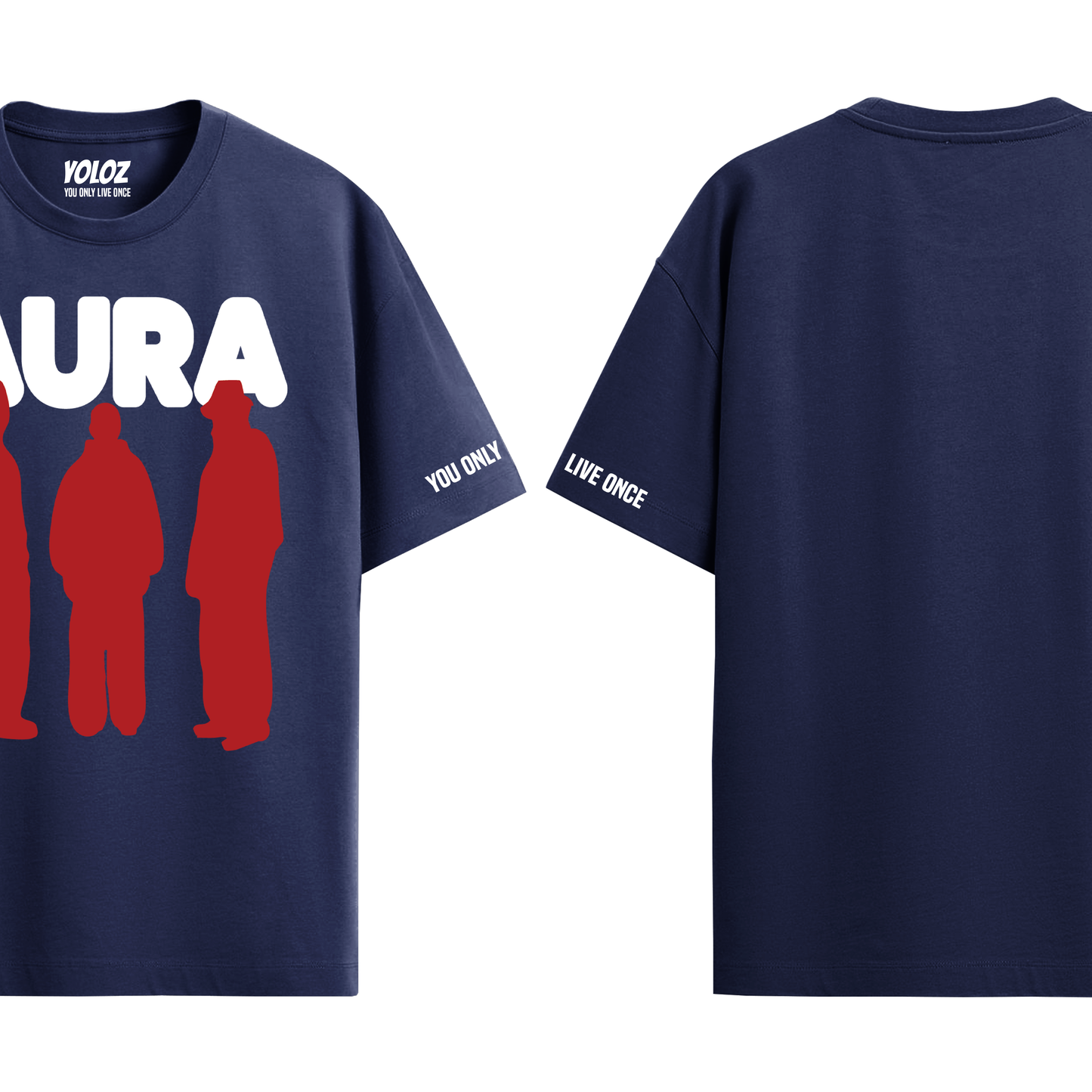 AURA NAVY BLUE OVERSIZED T-SHIRT
