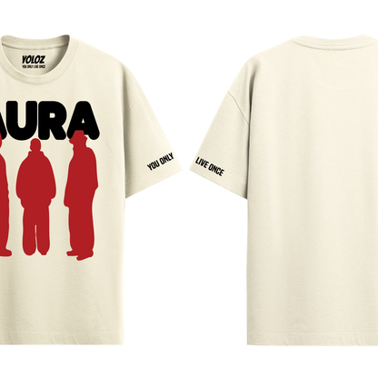 AURA OFF-WHITE OVERSIZED T-SHIRT