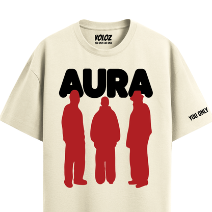 AURA OFF-WHITE OVERSIZED T-SHIRT