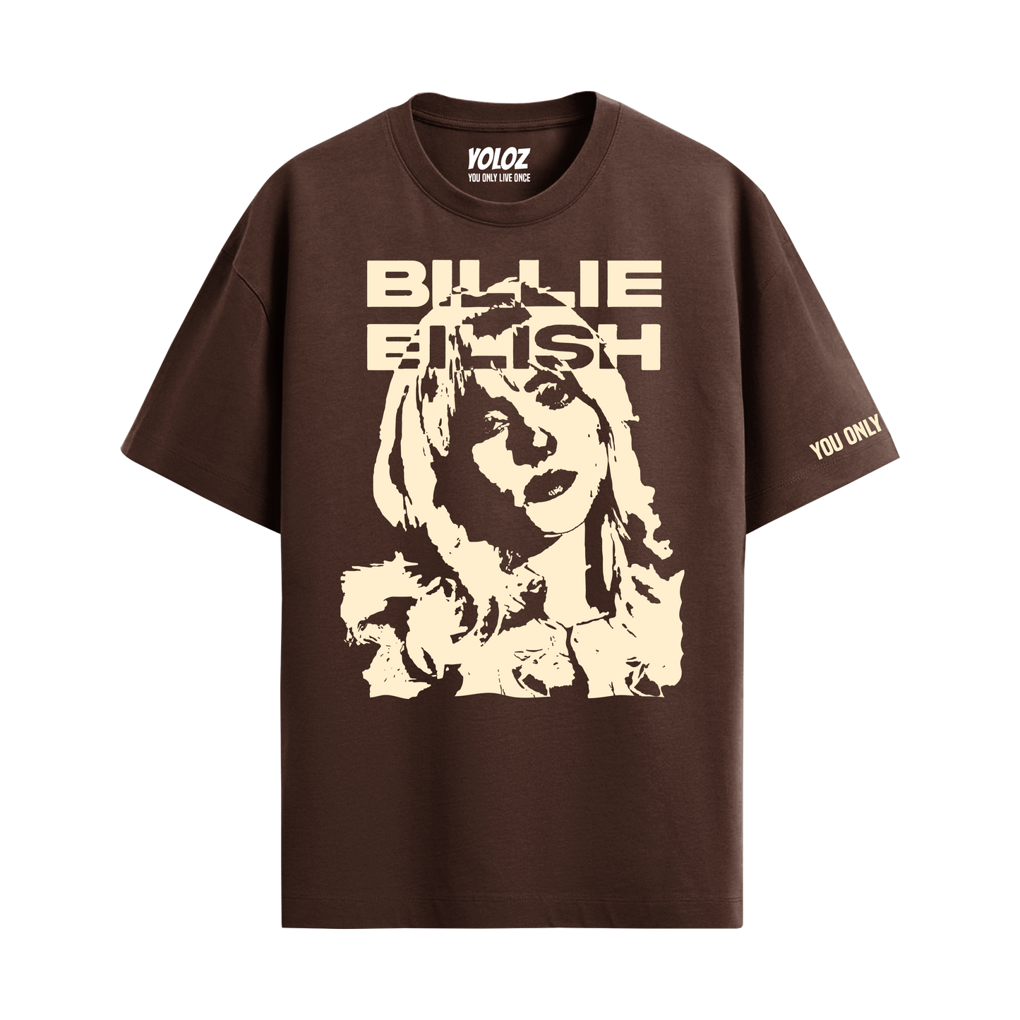 BILLIE EILISH BROWN OVERSIZED T-SHIRT