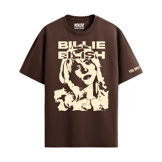 BILLIE EILISH BROWN OVERSIZED T-SHIRT