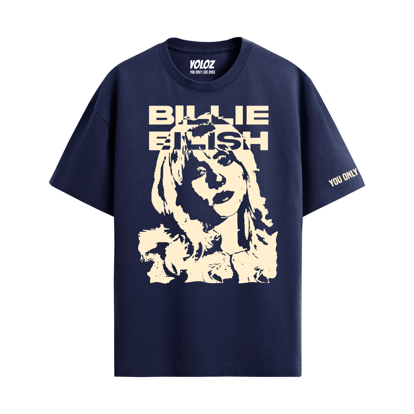 BILLIE EILISH NAVY BLUE OVERSIZED T-SHIRT