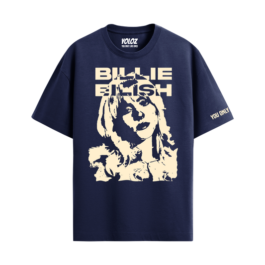 BILLIE EILISH NAVY BLUE OVERSIZED T-SHIRT