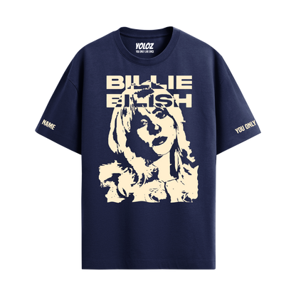 BILLIE EILISH NAVY BLUE OVERSIZED T-SHIRT