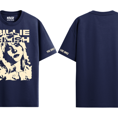 BILLIE EILISH NAVY BLUE OVERSIZED T-SHIRT