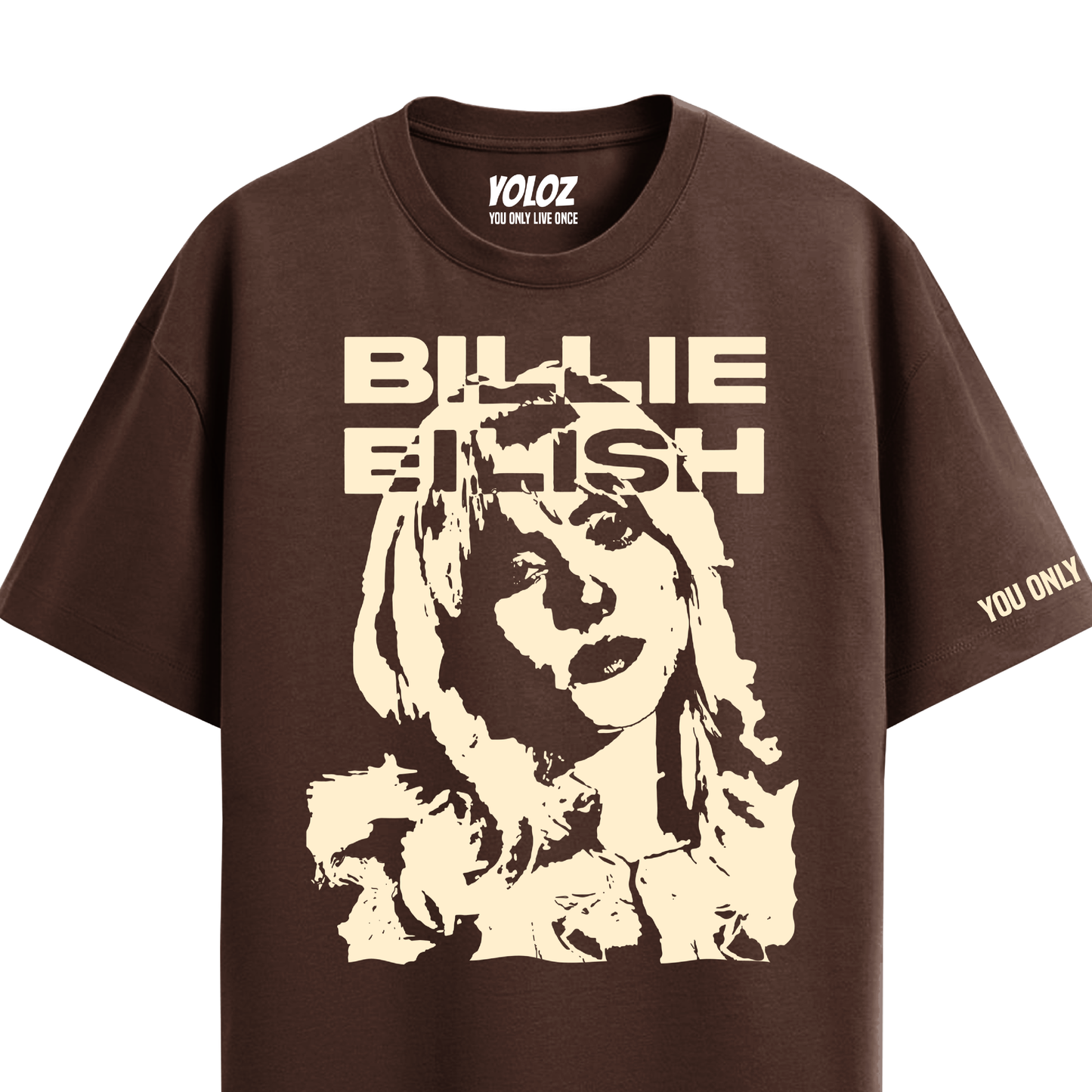 BILLIE EILISH BROWN OVERSIZED T-SHIRT