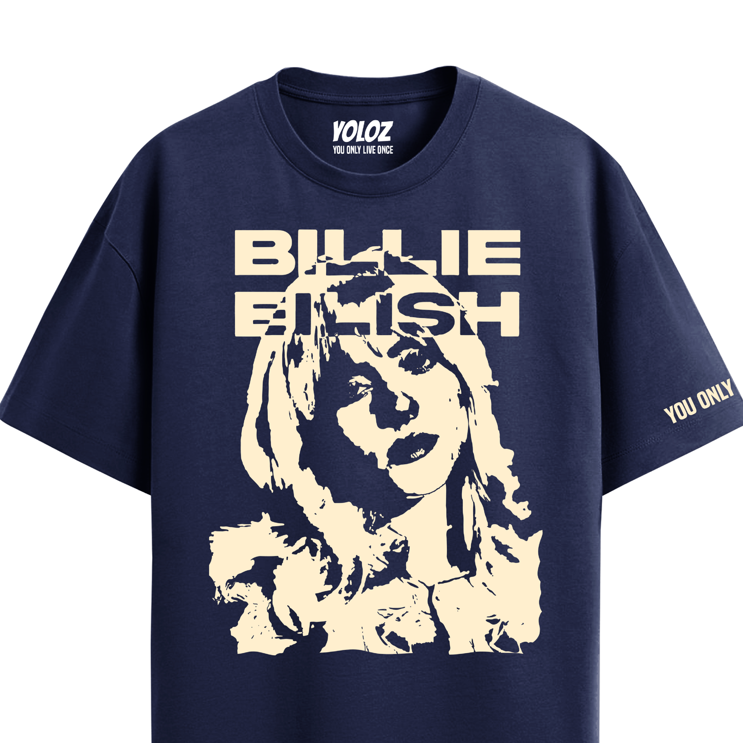 BILLIE EILISH NAVY BLUE OVERSIZED T-SHIRT