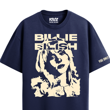 BILLIE EILISH NAVY BLUE OVERSIZED T-SHIRT