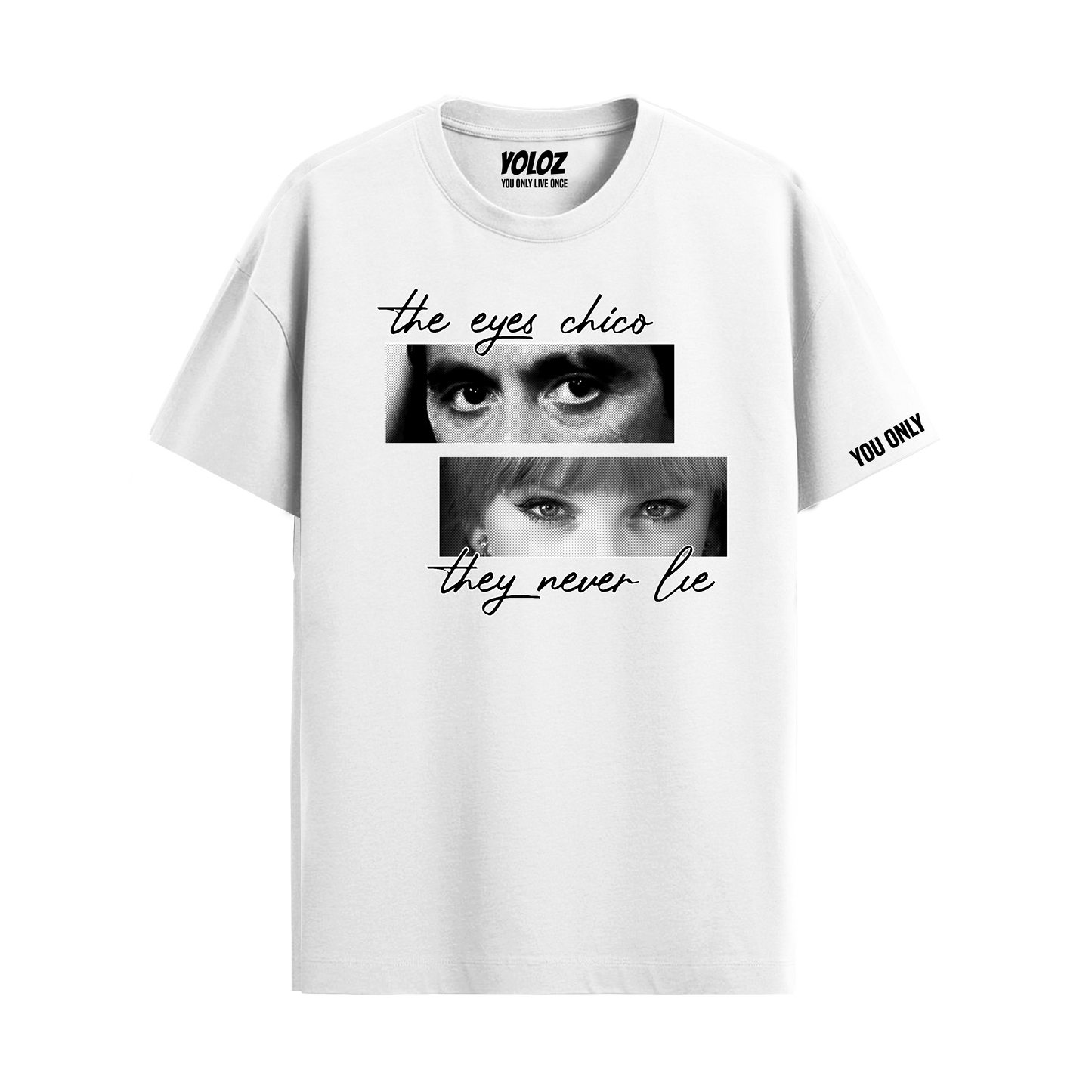 EYES NEVER LIE WHITE REGULAR FIT T-SHIRT