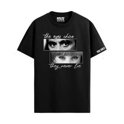 EYES NEVER LIE BLACK REGULAR FIT T-SHIRT