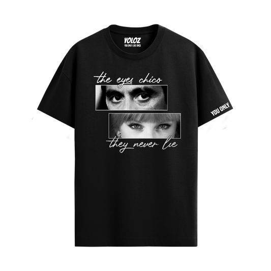 EYES NEVER LIE BLACK REGULAR FIT T-SHIRT