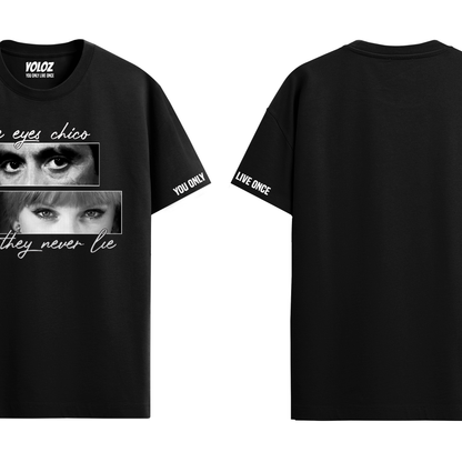 EYES NEVER LIE BLACK REGULAR FIT T-SHIRT