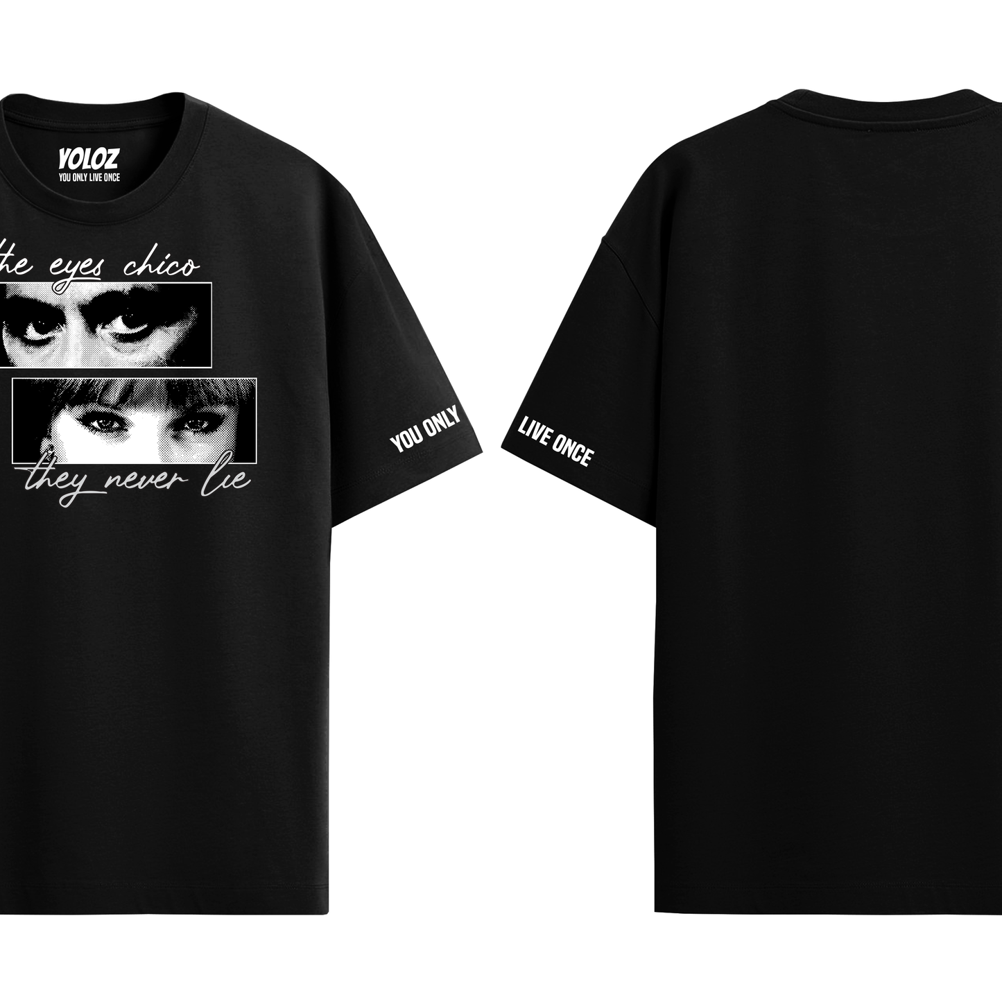 EYES NEVER LIE BLACK OVERSIZED T-SHIRT