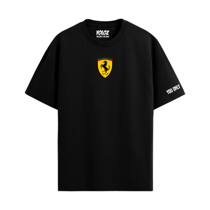 FERRARI BLACK OVERSIZED T-SHIRT