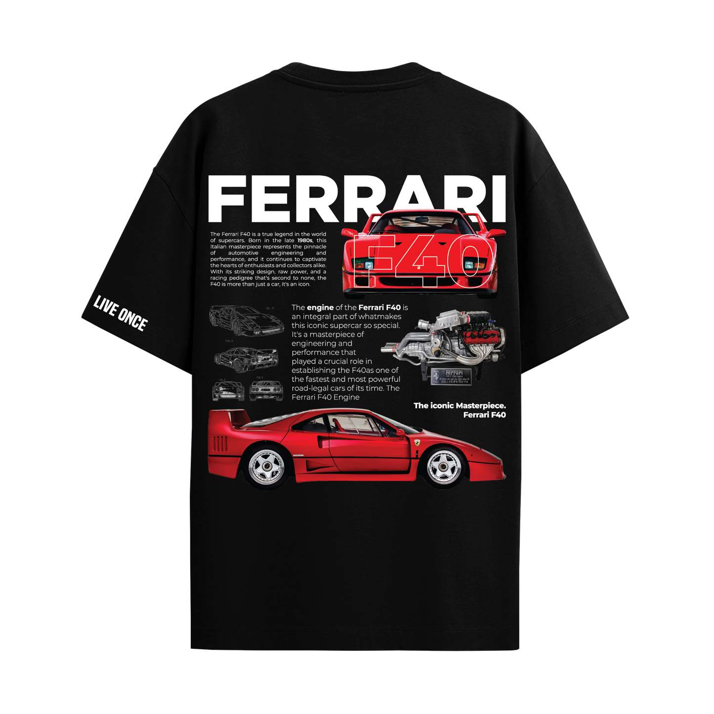 FERRARI BLACK OVERSIZED T-SHIRT