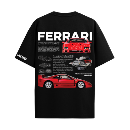 FERRARI BLACK OVERSIZED T-SHIRT