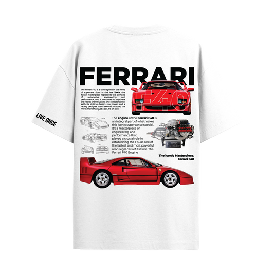 FERRARI WHITE REGULAR FIT T-SHIRT