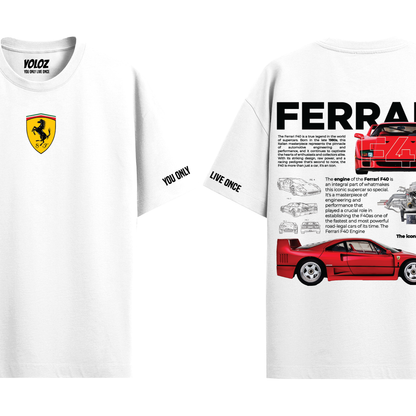 FERRARI WHITE OVERSIZED T-SHIRT